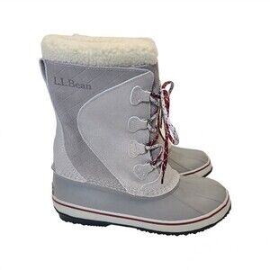 L.L. Bean Insulated Duck Winter Snow Boots Gray 284882 Waterproof Womens Sz 10